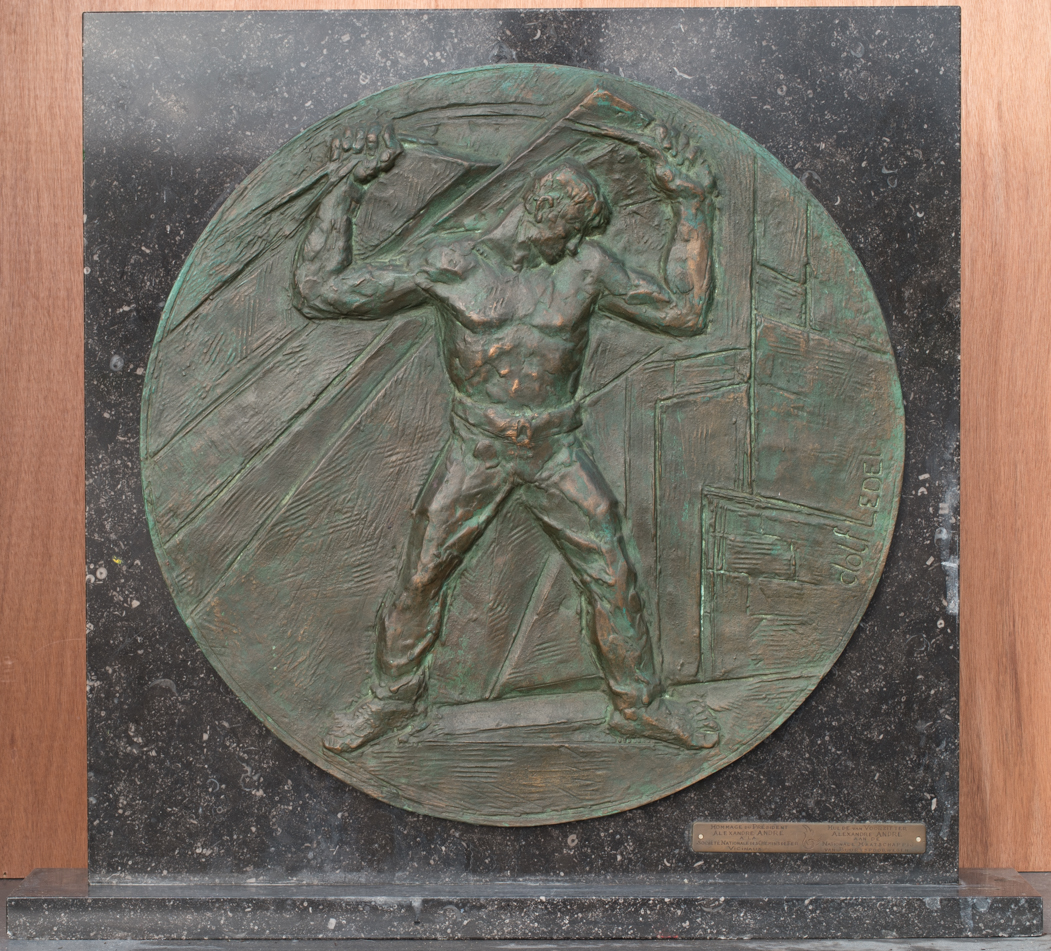Art Deco Bronzen Relief Dolf Ledel kl 1